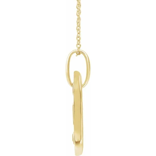 Necklaces TreasureFineJewelers 14K Yellow Gold Initial J 05 CT Natural Diamond 1618 Necklace