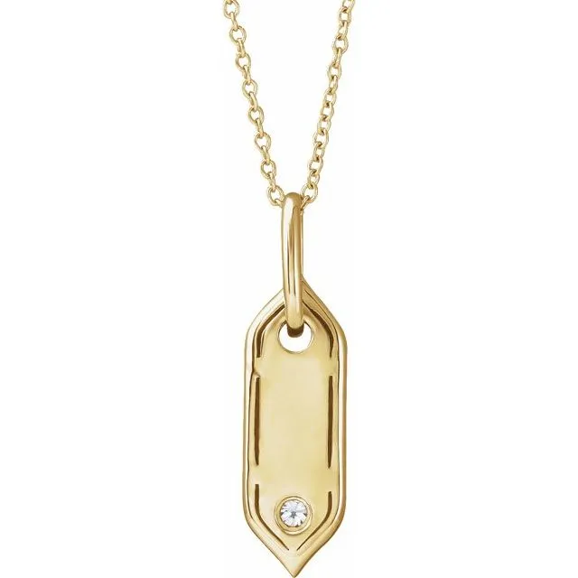 Necklaces TreasureFineJewelers 14K Yellow Gold Initial J 05 CT Natural Diamond 1618 Necklace