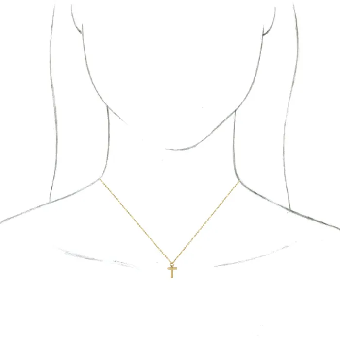 Necklaces TreasureFineJewelers 14K Yellow Gold Initial T Dangle 16 Necklace