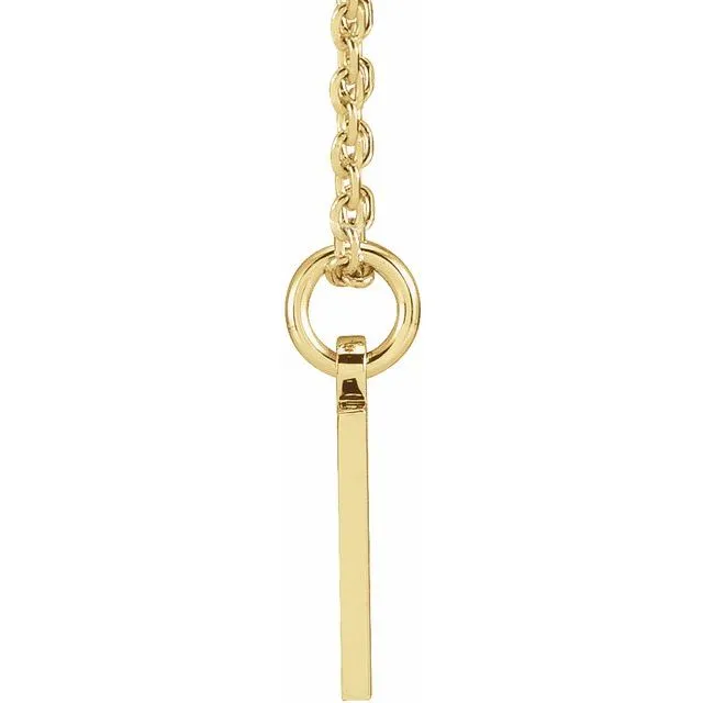 Necklaces TreasureFineJewelers 14K Yellow Gold Pierced Numeral 7 Dog Tag 1618 Necklace