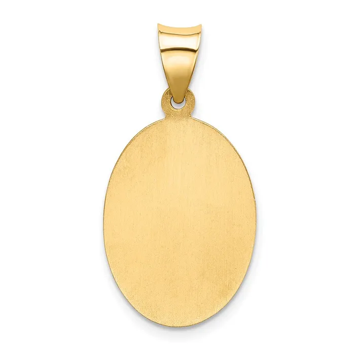 Necklaces TreasureFineJewelers 14k Yellow Gold Polished and Satin St Christopher Medal Hollow Pendant