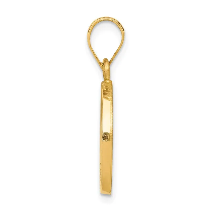 Necklaces TreasureFineJewelers 14k Yellow Gold Polished and Satin St Matthew Medal Hollow Pendant