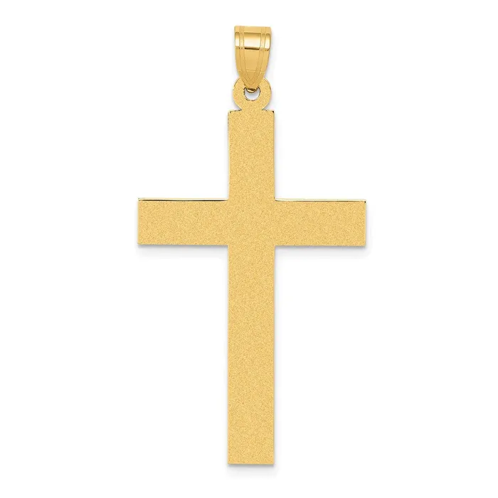 Necklaces TreasureFineJewelers 14k Yellow Gold Sandblasted Cross Pendant Necklaces TreasureFineJewelers 14k Yellow Gold Sandblasted Cross Pendant