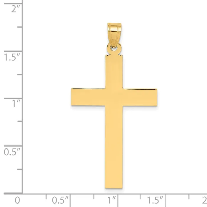 Necklaces TreasureFineJewelers 14k Yellow Gold Sandblasted Cross Pendant