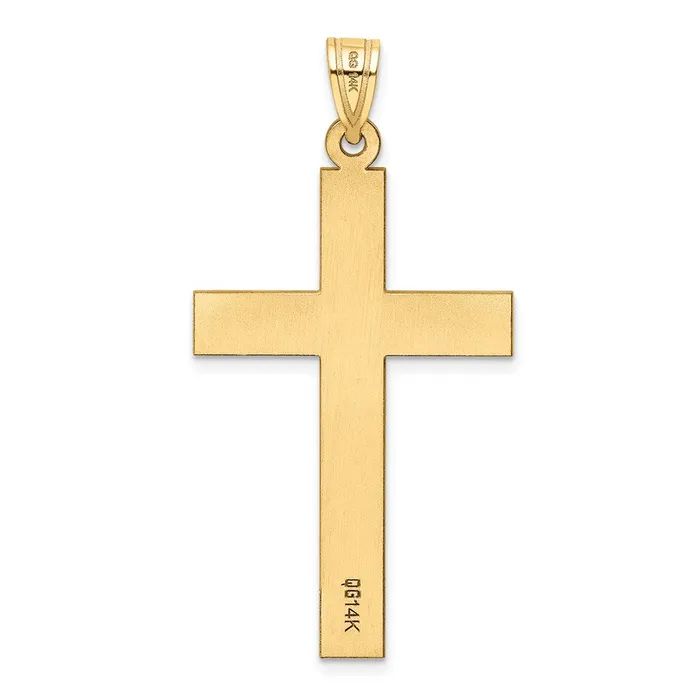 Necklaces TreasureFineJewelers 14k Yellow Gold Sandblasted Cross Pendant