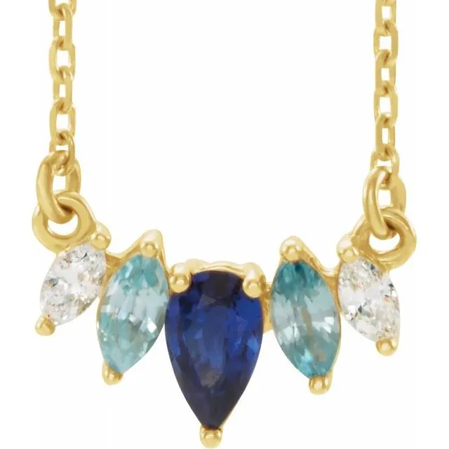 Necklaces TreasureFineJewelers 14K Yellow MultiGemstone 07 CTW Diamond Curved Bar 18 Necklace Necklaces TreasureFineJewelers 14K Yellow MultiGemstone 07 CTW Diamond Curved Bar 18 Necklace