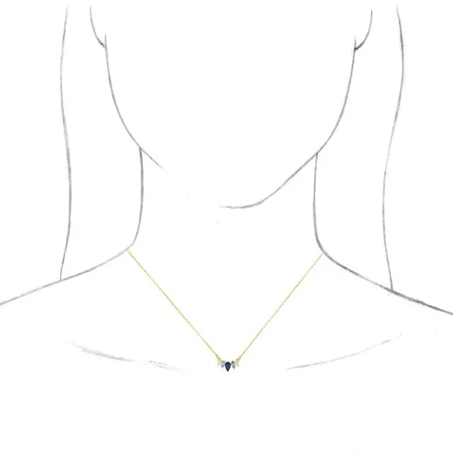 Necklaces TreasureFineJewelers 14K Yellow MultiGemstone 07 CTW Diamond Curved Bar 18 Necklace