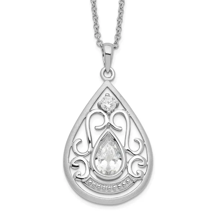 Necklaces TreasureFineJewelers Sentimental Expressions Sterling Silver Rhodiumplated CZ In Loving Memory 18in Necklace Necklaces TreasureFineJewelers Sentimental Expressions Sterling Silver Rhodiumplated CZ In Loving Memory 18in Necklace