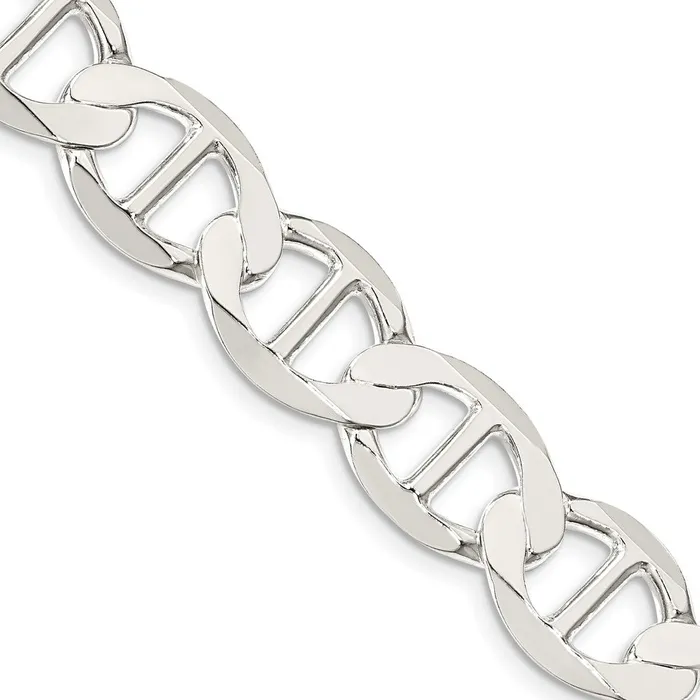 Necklaces TreasureFineJewelers Sterling Silver 123mm Flat Anchor Chain