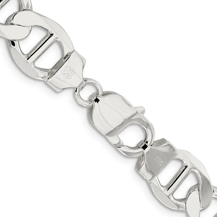 Necklaces TreasureFineJewelers Sterling Silver 123mm Flat Anchor Chain