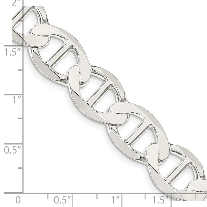 Necklaces TreasureFineJewelers Sterling Silver 123mm Flat Anchor Chain