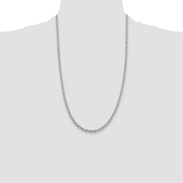 Necklaces TreasureFineJewelers Sterling Silver 45mm Cable Chain