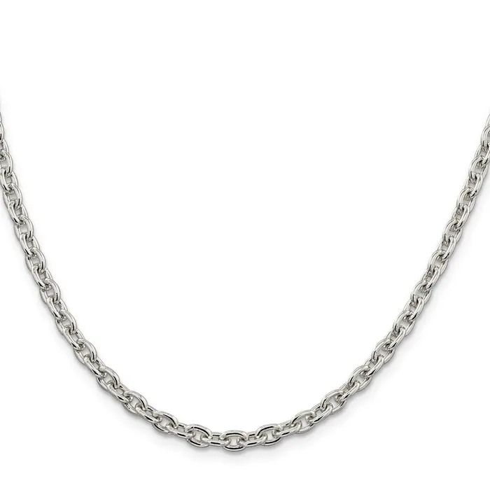 Necklaces TreasureFineJewelers Sterling Silver 45mm Cable Chain