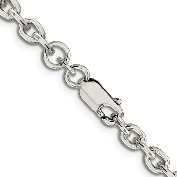 Necklaces TreasureFineJewelers Sterling Silver 45mm Cable Chain