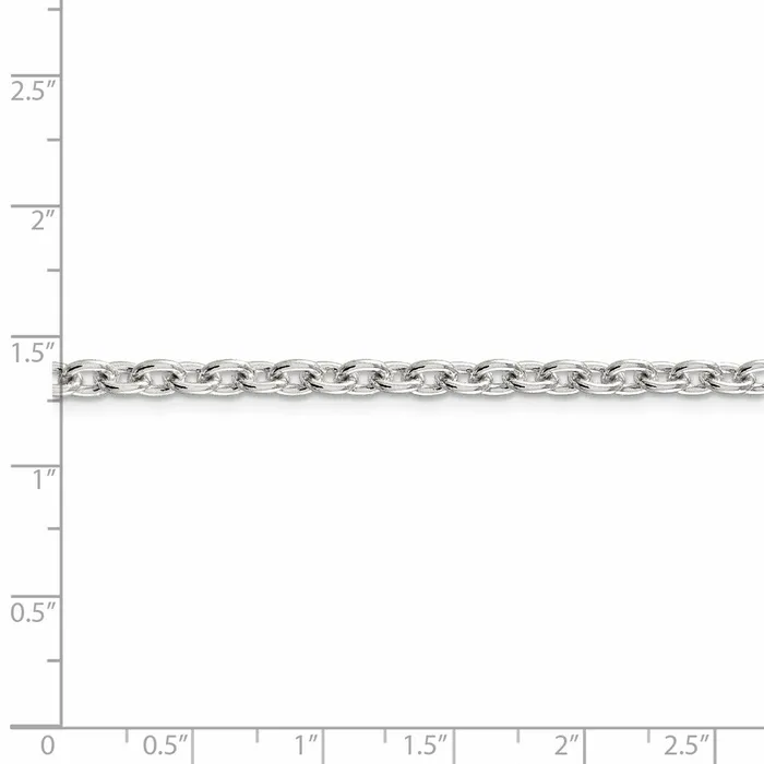 Necklaces TreasureFineJewelers Sterling Silver 45mm Cable Chain