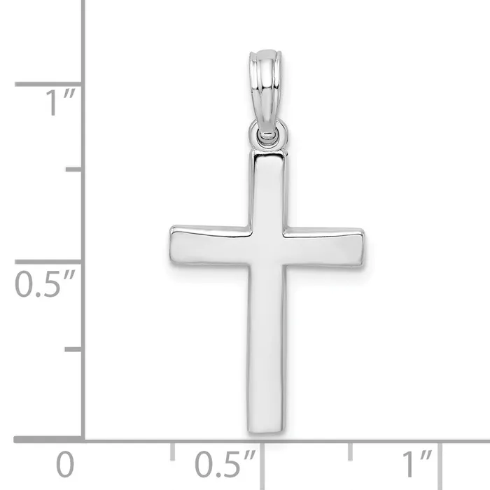 Necklaces TreasureFineJewelers Sterling Silver Beveled Latin Cross Pendant