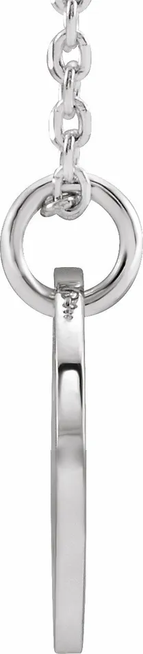 Necklaces TreasureFineJewelers Sterling Silver Initial G 10 mm Disc 1618 Necklace