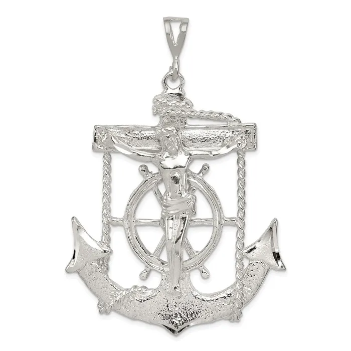 Necklaces TreasureFineJewelers Sterling Silver Mariner Cross Pendant