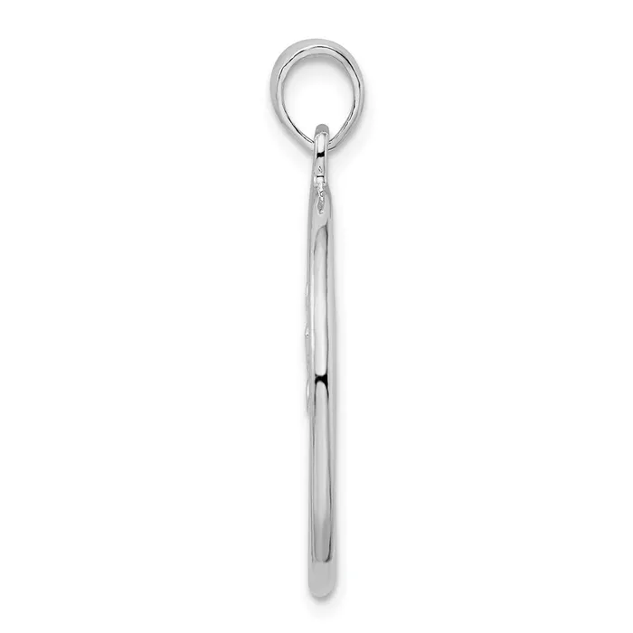 Necklaces TreasureFineJewelers Sterling Silver Polished Double Palm Tree Circle Pendant