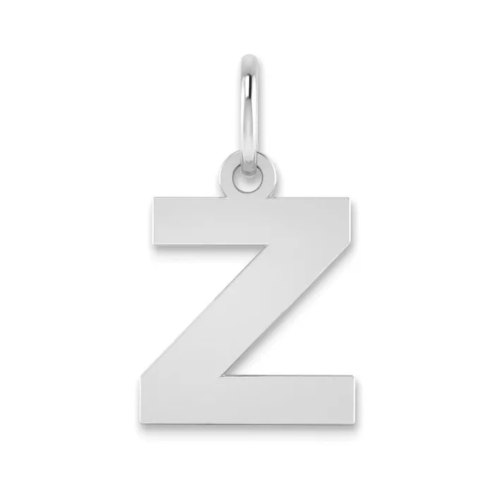 Necklaces TreasureFineJewelers Sterling Silver Rhodiumplated Letter Z Initial Pendant Necklaces TreasureFineJewelers Sterling Silver Rhodiumplated Letter Z Initial Pendant