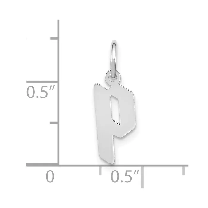 Necklaces TreasureFineJewelers Sterling Silver Rhodiumplated Lower case Letter P Initial Pendant
