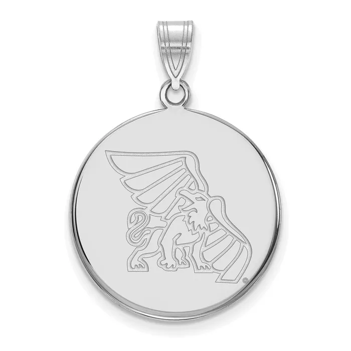Necklaces TreasureFineJewelers Sterling Silver Rhodiumplated Missouri Western State University Griffon Large Disc Pendant Necklaces TreasureFineJewelers Sterling Silver Rhodiumplated Missouri Western State University Griffon Large Disc Pendant