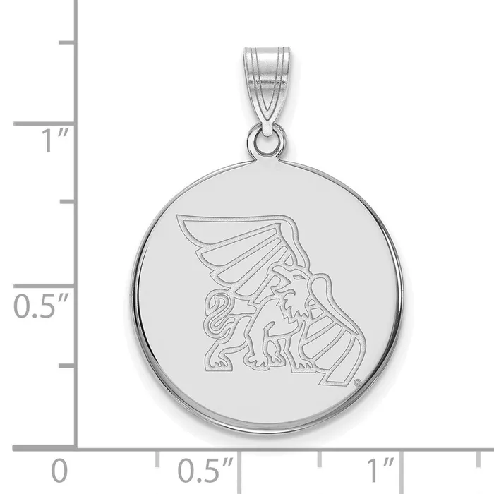 Necklaces TreasureFineJewelers Sterling Silver Rhodiumplated Missouri Western State University Griffon Large Disc Pendant
