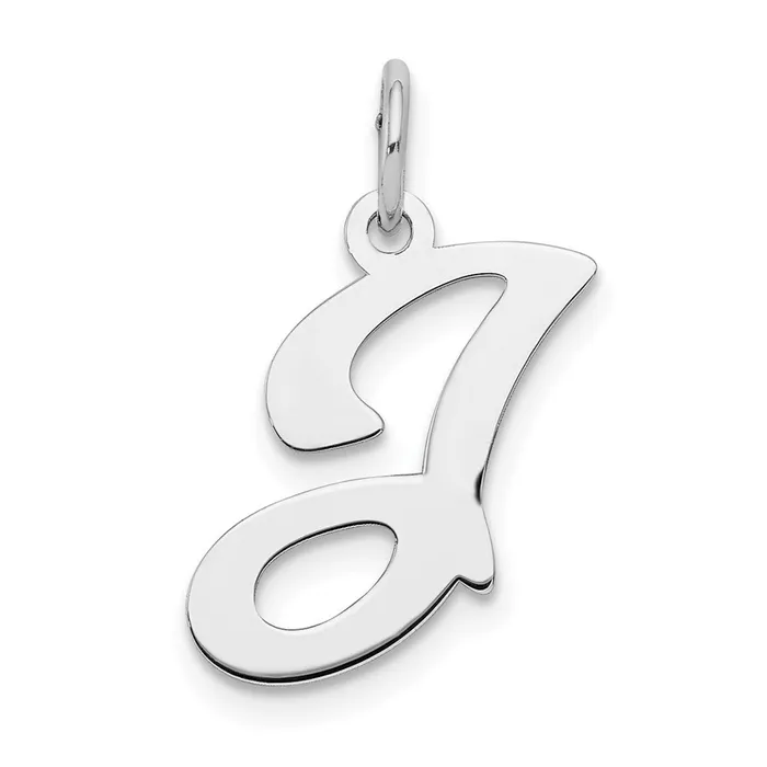 Necklaces TreasureFineJewelers Sterling Silver Rhodiumplated Stamped Letter J Initial Charm Necklaces TreasureFineJewelers Sterling Silver Rhodiumplated Stamped Letter J Initial Charm