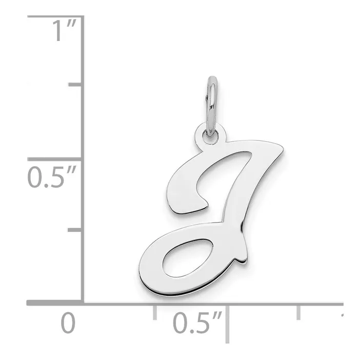 Necklaces TreasureFineJewelers Sterling Silver Rhodiumplated Stamped Letter J Initial Charm