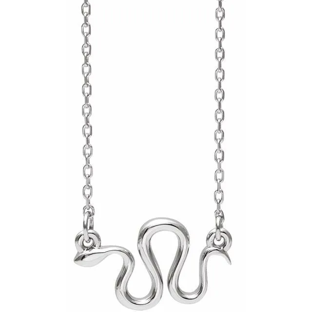 Necklaces TreasureFineJewelers Sterling Silver Snake 1618 Necklace