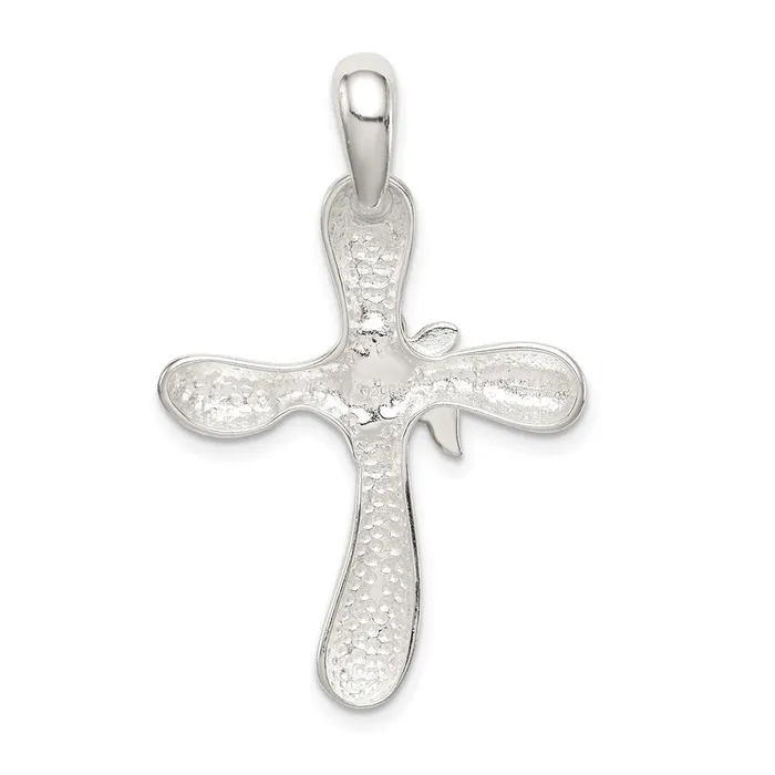 Necklaces TreasureFineJewelers Sterling Silver Vermeil Dove Cross Pendant