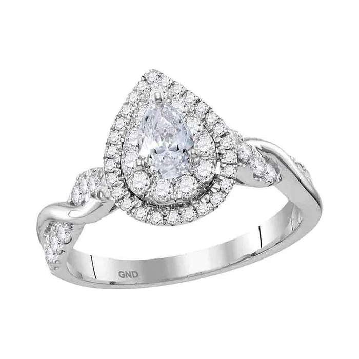 North Arrow Shop Rings 14kt white gold womens pear diamond solitaire twist bridal wedding engagement ring 100 cttw117895 North Arrow Shop Rings 14kt white gold womens pear diamond solitaire twist bridal wedding engagement ring 100 cttw117895