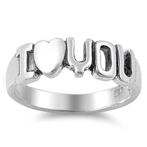 North Arrow Shop Rings I HEART YOU Ring Stylized Cutout 925 Sterling Silver Love Ring North Arrow Shop Rings I HEART YOU Ring Stylized Cutout 925 Sterling Silver Love Ring