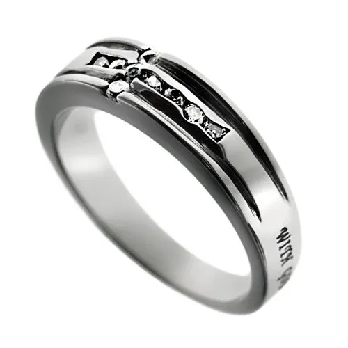North Arrow Shop Rings POSSIBLE Promise Ring Bible Verse with CZ Cross Stainless Steel North Arrow Shop Rings POSSIBLE Promise Ring Bible Verse with CZ Cross Stainless Steel