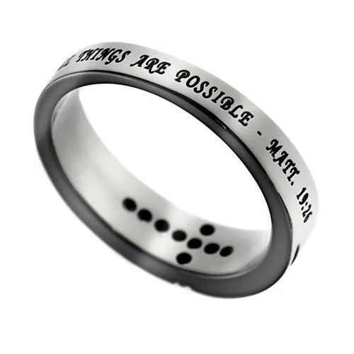 North Arrow Shop Rings POSSIBLE Promise Ring Bible Verse with CZ Cross Stainless Steel North Arrow Shop Rings POSSIBLE Promise Ring Bible Verse with CZ Cross Stainless Steel