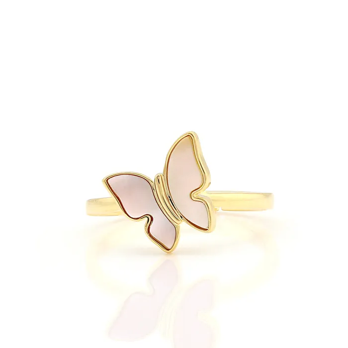 Perfect Piercing Mother of pearl slanted butterfly ring Rings