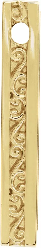PreStyled Sets TreasureFineJewelers 14K Yellow Gold 2463x497 mm Engravable Sculptural Bar Slide Pendant