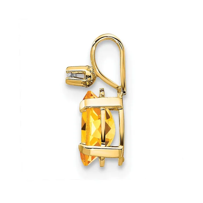 PreStyled Sets TreasureFineJewelers 14k Yellow Gold Diamond Citrine Birthstone Pendant