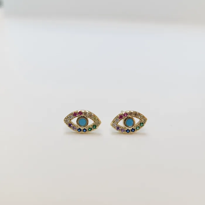 Rainbow Evil Eye Earrings Mariona Co Jewelry Earrings
