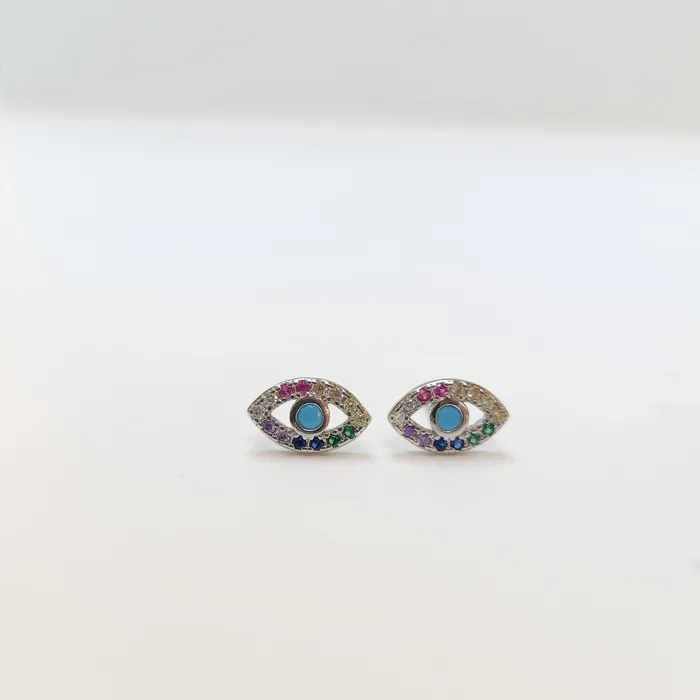 Rainbow Evil Eye Earrings Mariona Co Jewelry Earrings