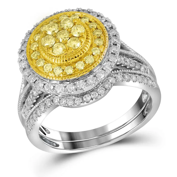 Rings North Arrow Shop 14kt white gold womens round yellow diamond bridal wedding engagement ring band set 100 cttw110673 Rings North Arrow Shop 14kt white gold womens round yellow diamond bridal wedding engagement ring band set 100 cttw110673
