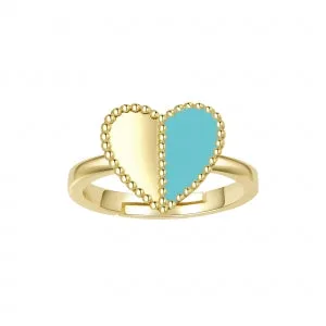 Rings Perfect Piercing Turquoise and gold heart ring