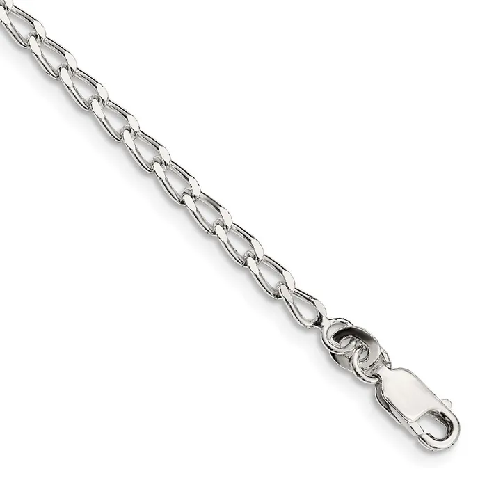 Rings Sterling Silver 28mm Open Elongated Link Chain Anklet TreasureFineJewelers Rings Sterling Silver 28mm Open Elongated Link Chain Anklet TreasureFineJewelers