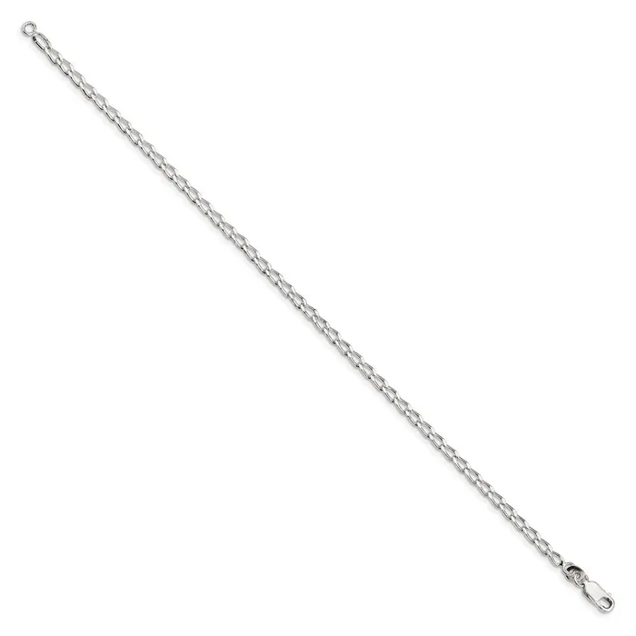 Rings Sterling Silver 28mm Open Elongated Link Chain Anklet TreasureFineJewelers