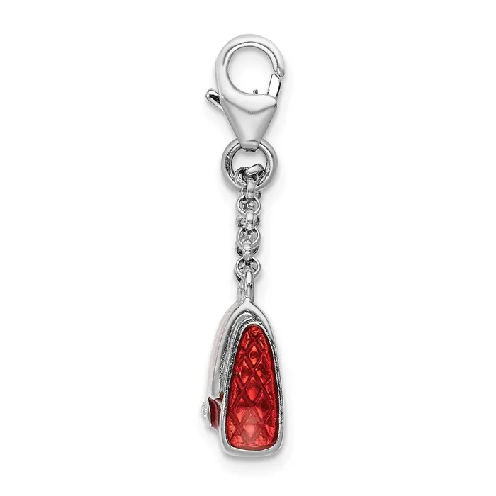 Rings Sterling Silver Amore La Vita Rhodiumplated Enameled 3D Purse Charm TreasureFineJewelers