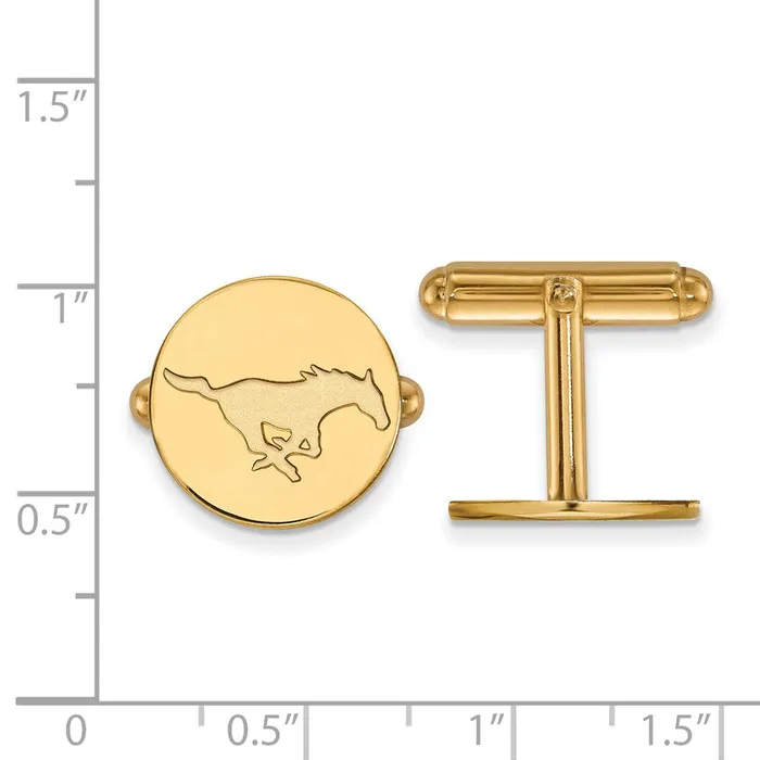 Rings Sterling Silver Goldplated Southern Methodist University Mustang Cuff Links TreasureFineJewelers
