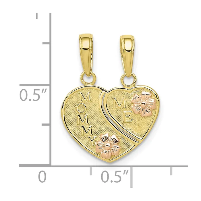 Rings TreasureFineJewelers 10K Twotone MOMMY and ME BreakAPart Charm