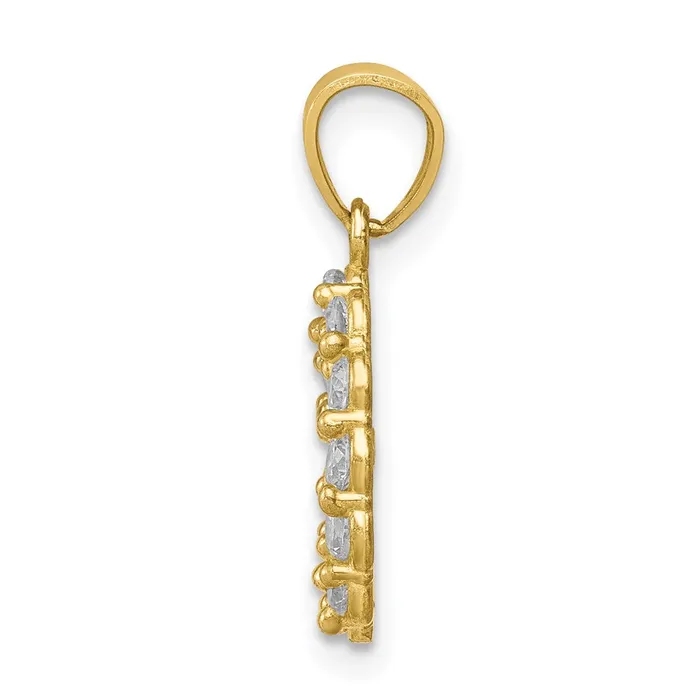 Rings TreasureFineJewelers 10K TwoTone wWhite Rhodium CZ Guadalupe Pendant