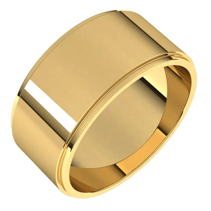 Rings TreasureFineJewelers 10K Yellow Gold 9 mm flat edge Wedding Band