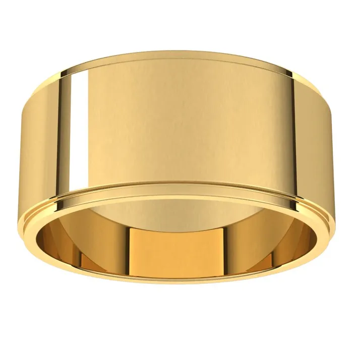 Rings TreasureFineJewelers 10K Yellow Gold 9 mm flat edge Wedding Band